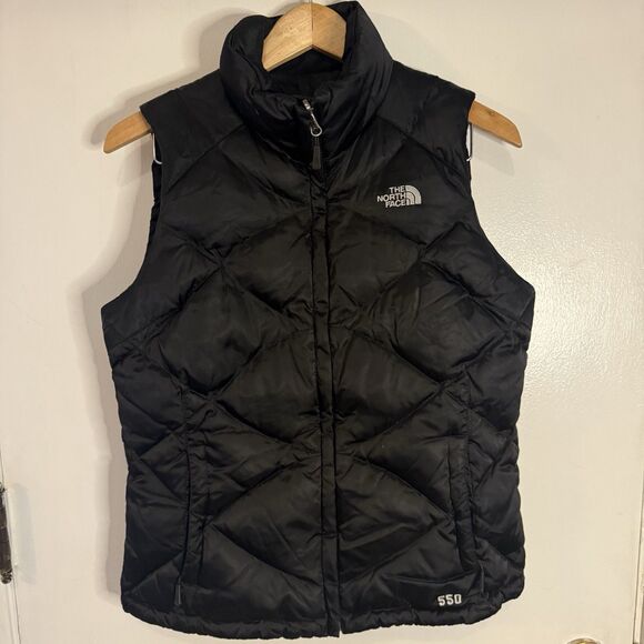 The North Face Womens S Goose Down 550 Puffer Vest Black Quilted Zip Up - Picture 1 of 9